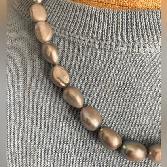 Honora Pearls 20” Baroque Pearl Necklace soft SILVER GRAY Classic! - Picture 3 of 10